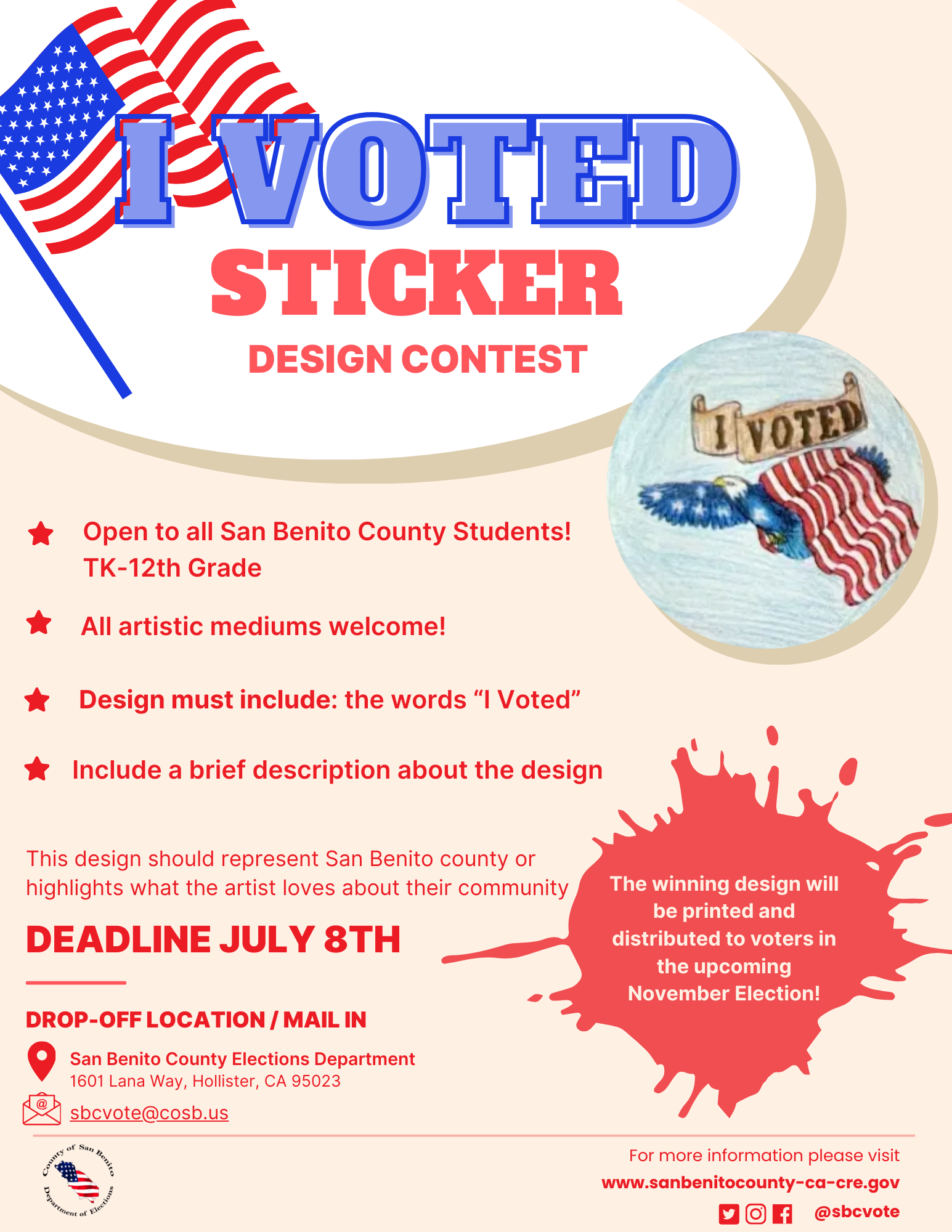 I Voted Sticker Contest English